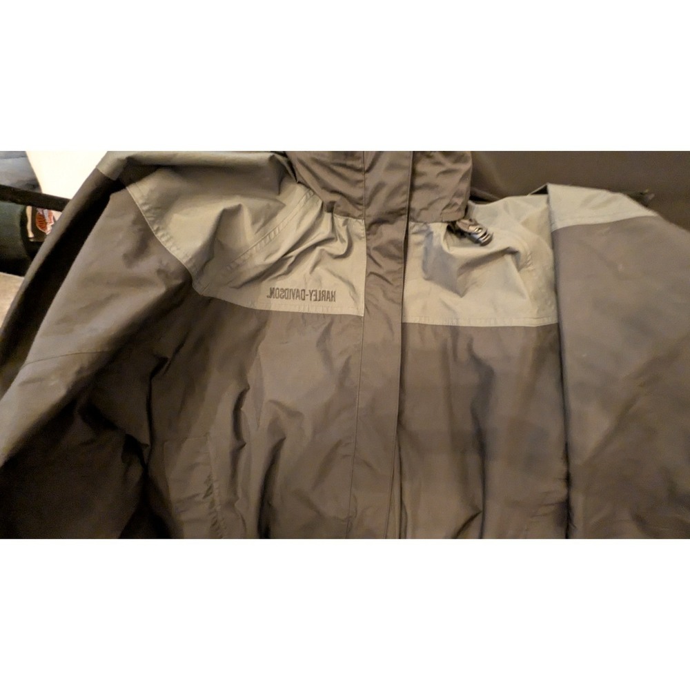Harley Davidson Men Large Gore-Tex ® Paclite Motorcycle Hooded Rain Wind Jacket - Picture 6 of 7
